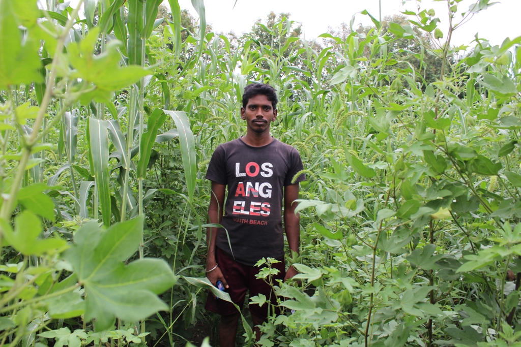 A Tula farmer in Karunganni, Tamil Nadu in his field, Feb 2018 